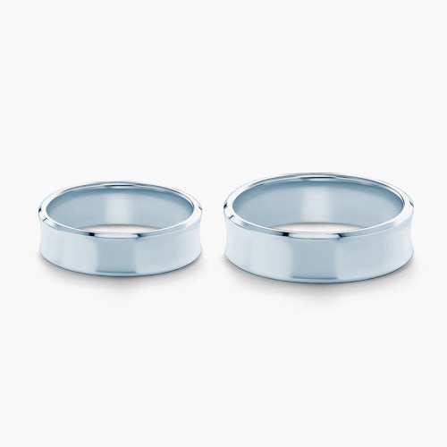 Obrączki ślubne: białe złoto, wklęsłe, 6 mm